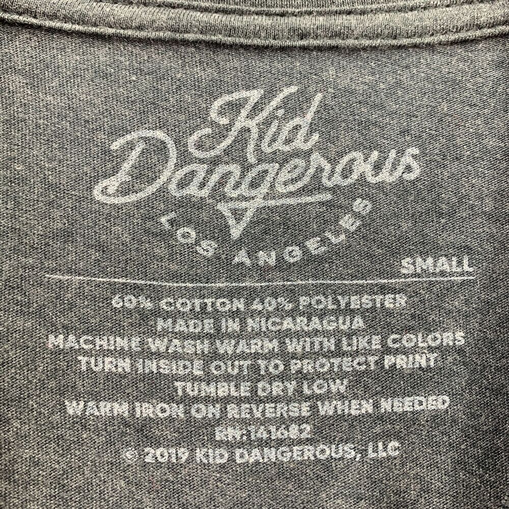 Kid Dangerous Mens Gnomies For Life Graphic Short Sleeve T-Shirt Charcoal Gray S - Picture 4 of 4